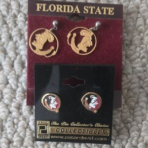 Florida State Seminoles Gold and Garnet Earrings - 2 Pair